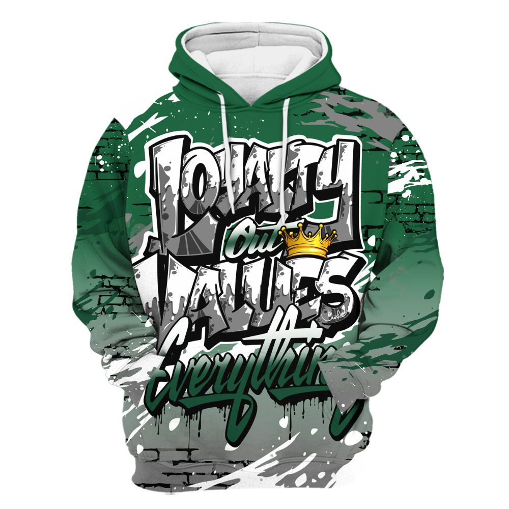 Hoodie To Match High Gorge Green 1s - Values Of Loyalty Drip All Over Print