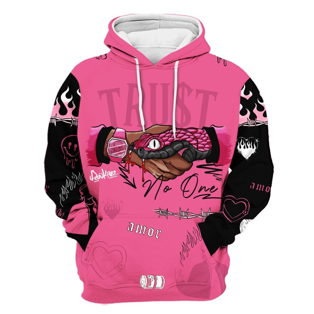 Hoodie To Match Air Max SNDR Hyper Pink - Snake Trust No One All Over Print