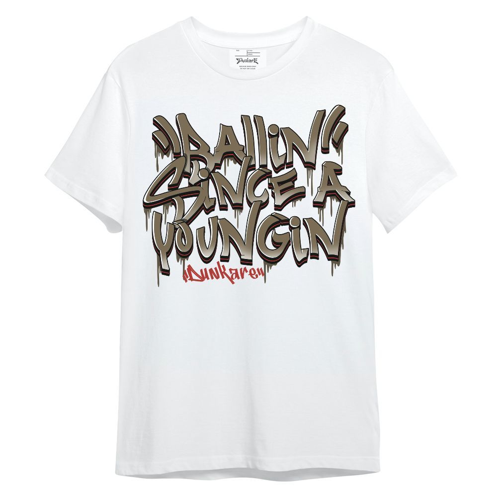 Shirt To Match Olive 9s - Ballin Since A Youngin Typo Unisex Shirt