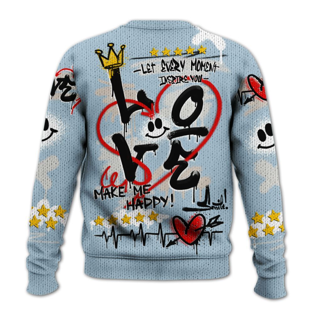 Sweater To Match High OG Alaska 1s - Happy Love Beats Graffiti Streetwear Graphic