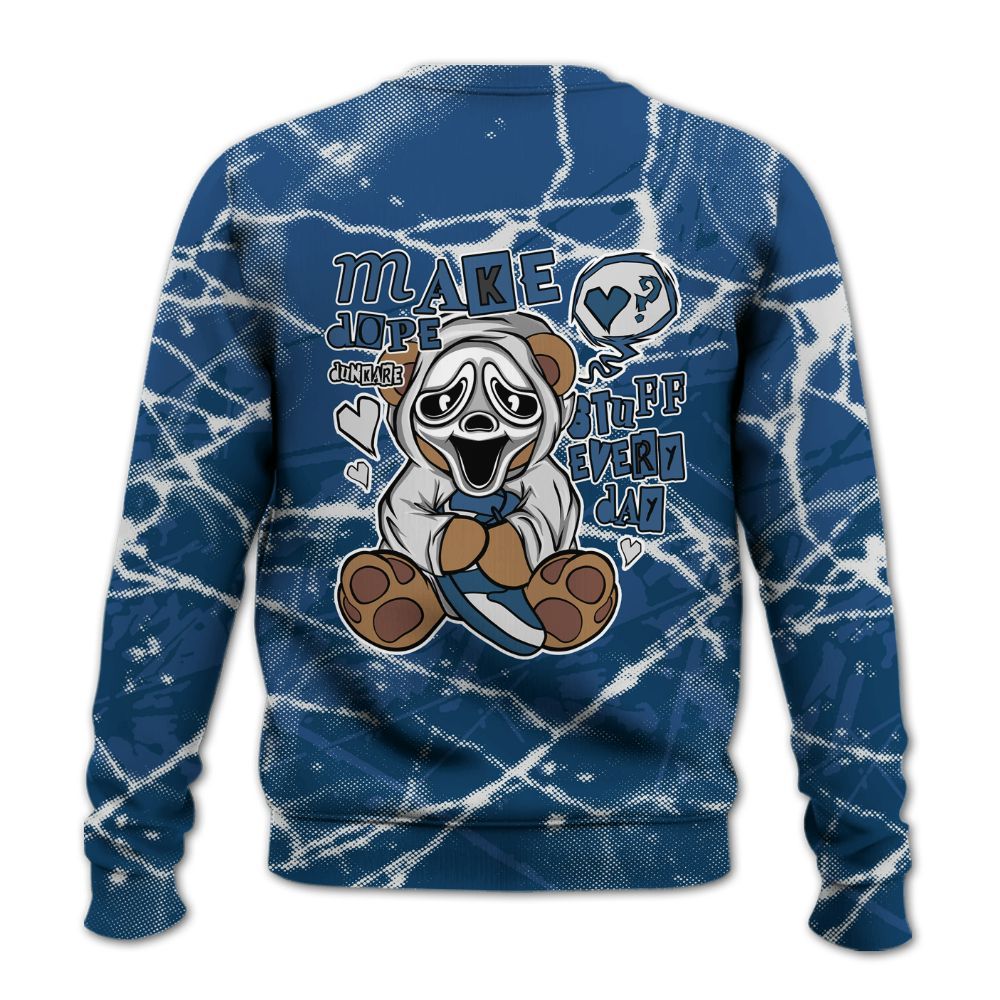 Sweatshirt To Match High OG Midnight Navy 1s - Make Dopes Bear Profound All Over Print