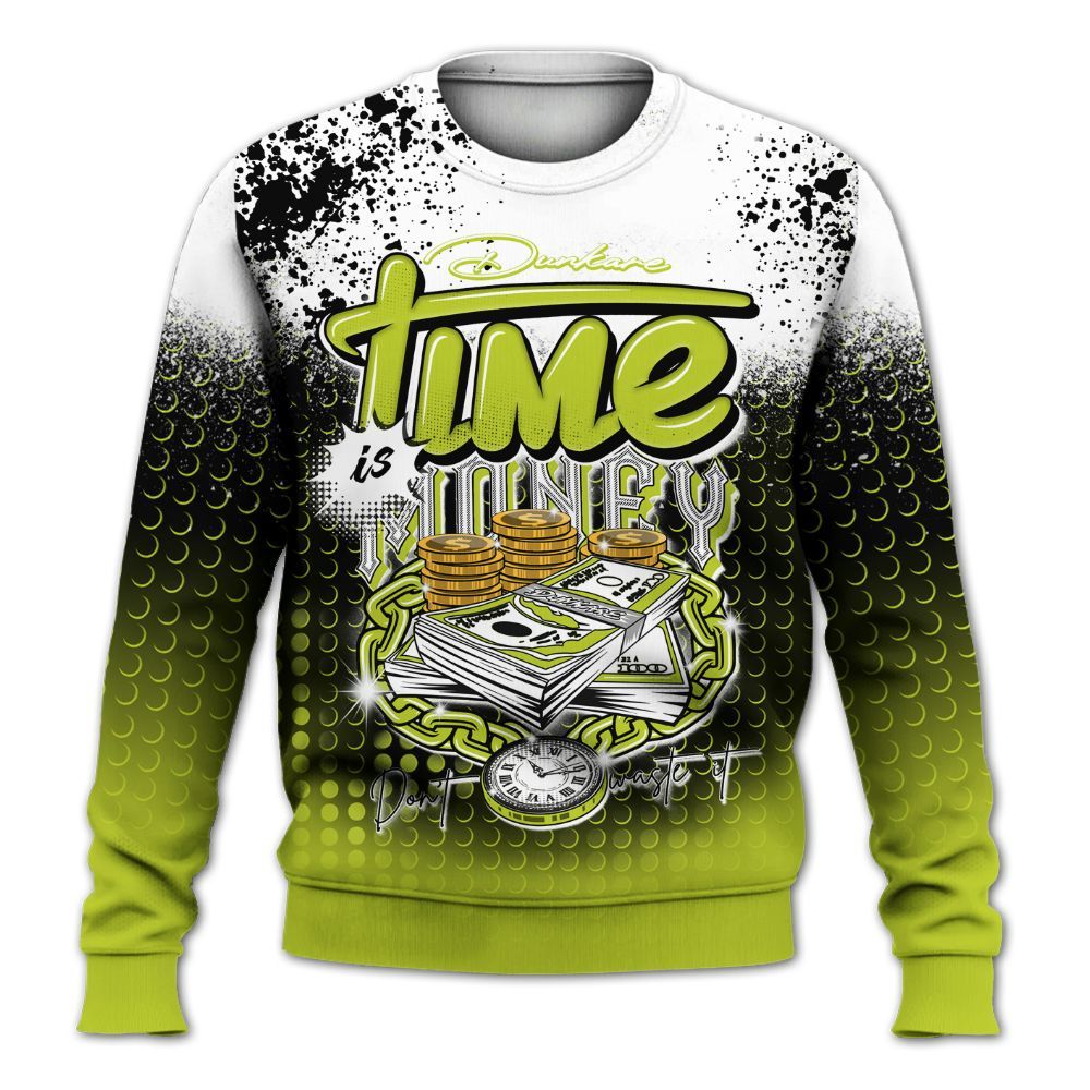 Sweatshirt To Match Bright Cactus 13s - Halftone Time Is Money All Over Print