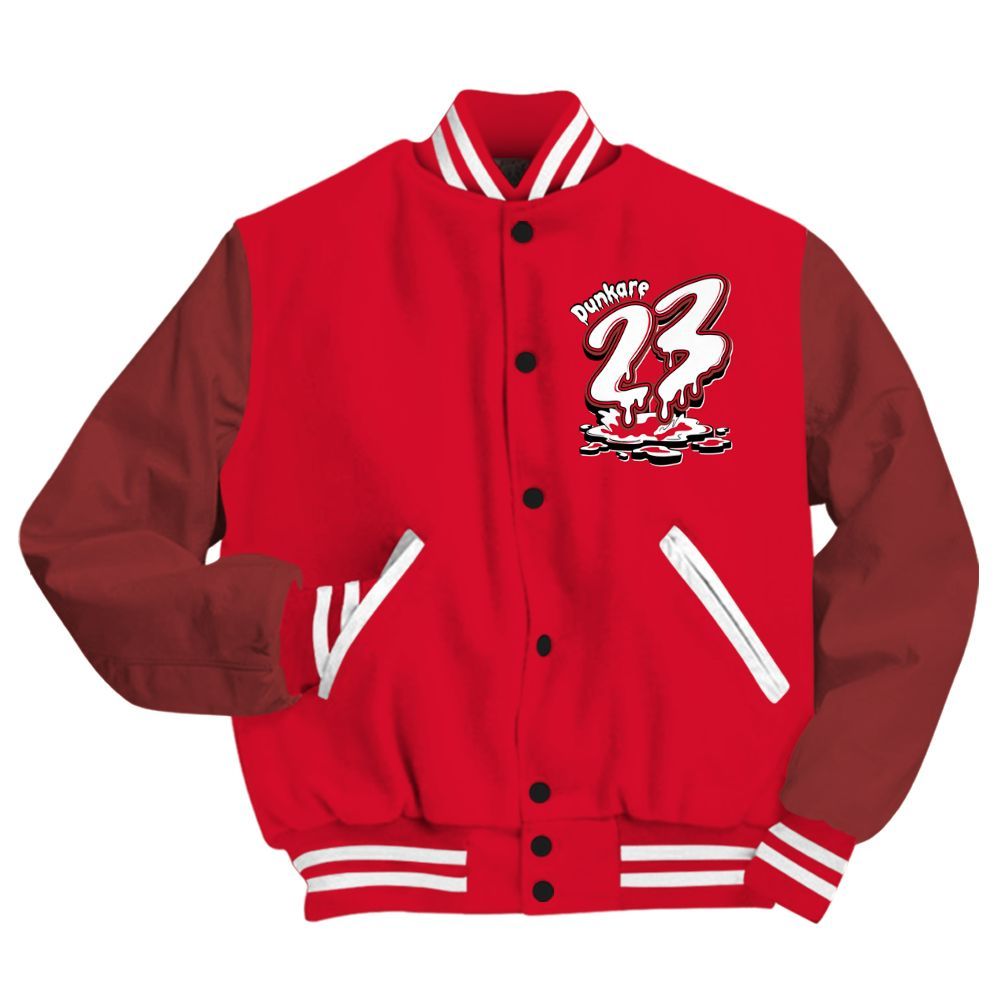 Varsity Jacket To Match Air Max Sunder Gore Tex Fire Red - Custom Name 23 Drip All Over Print