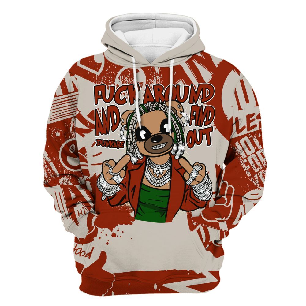 Hoodie To Match El Grito 5s - F#ck Around Bear Bear Monogram Graffiti All Over Print