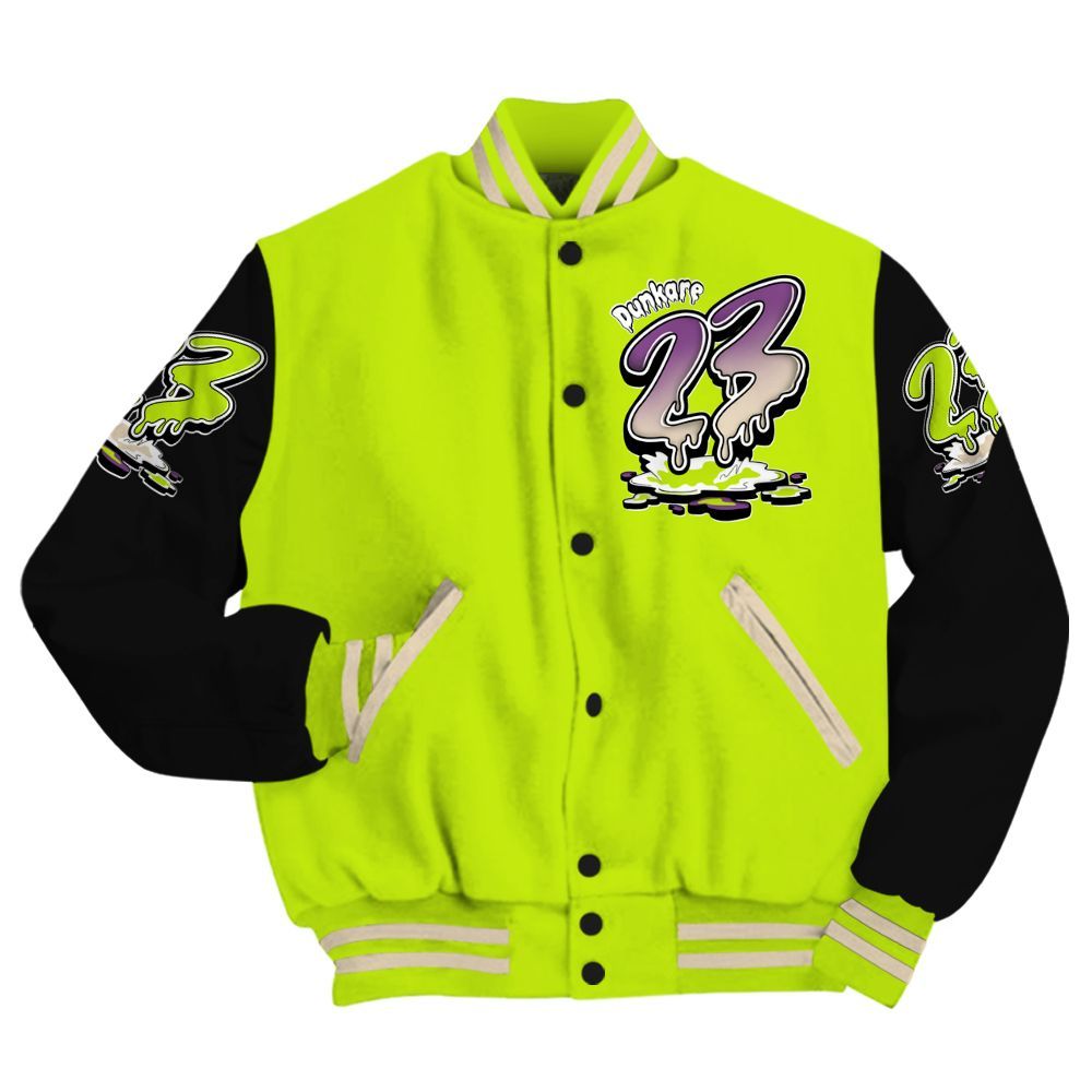 Varsity Jacket To Match GS Black Barely Volt 11s - Custom Name 23 Drip Sludges All Over Print