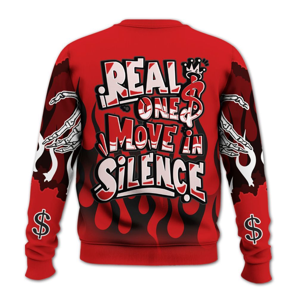 Sweatshirt To Match Low Bred 11s - Ones Move In Silence Graphic Trapped All Over Print