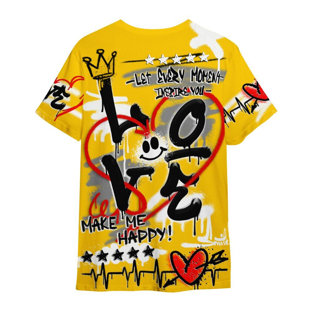 Shirt To Match Vivid Sulfur 4s - Happy Love Beats Graffiti Streetwear All Over Print