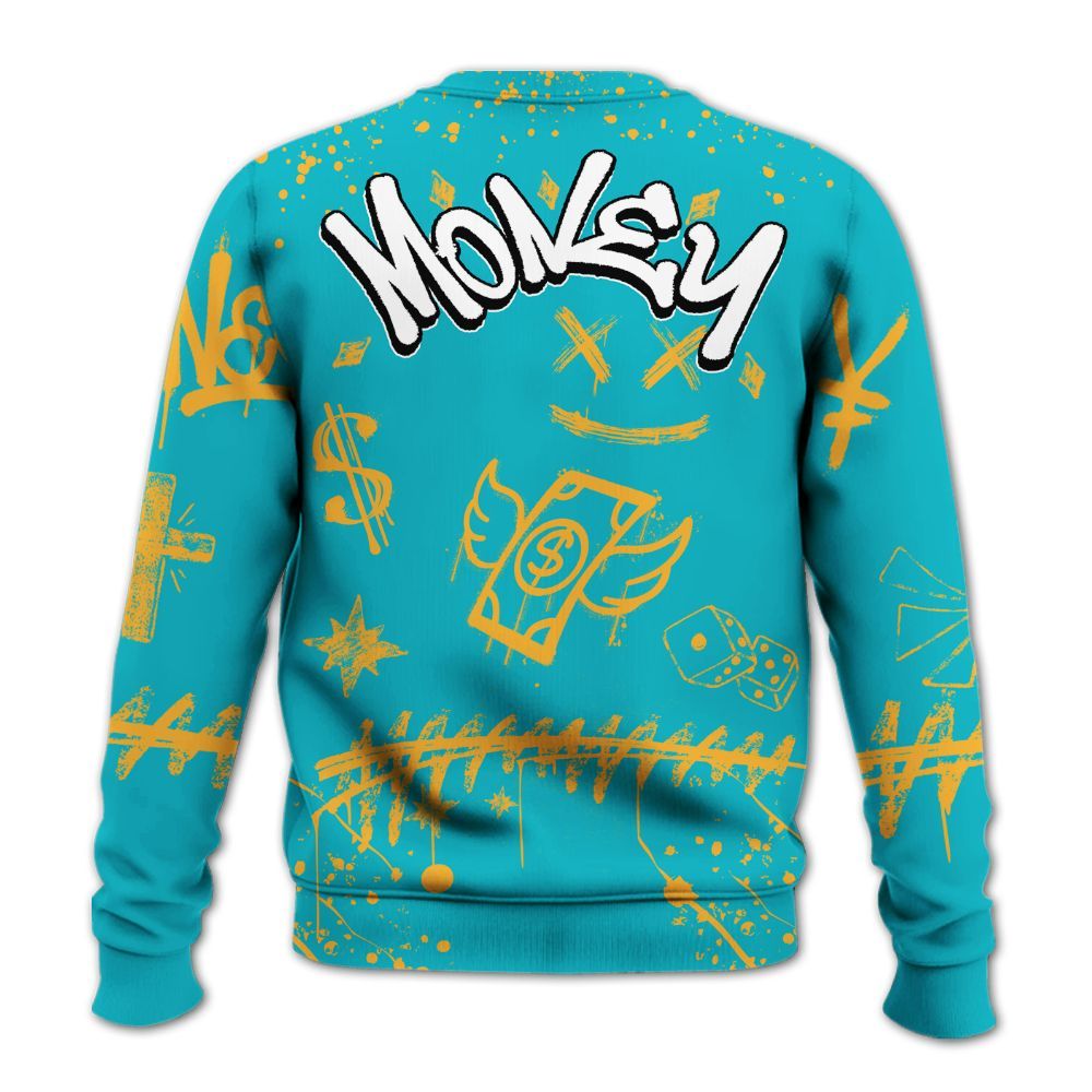 Sweatshirt To Match Retro Aqua 5s - Everybody Paid In Full Crayon All Over Print