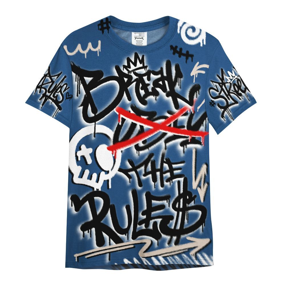 Shirt To Match High OG Midnight Navy 1s - Break Rules Streetwear All Over Print