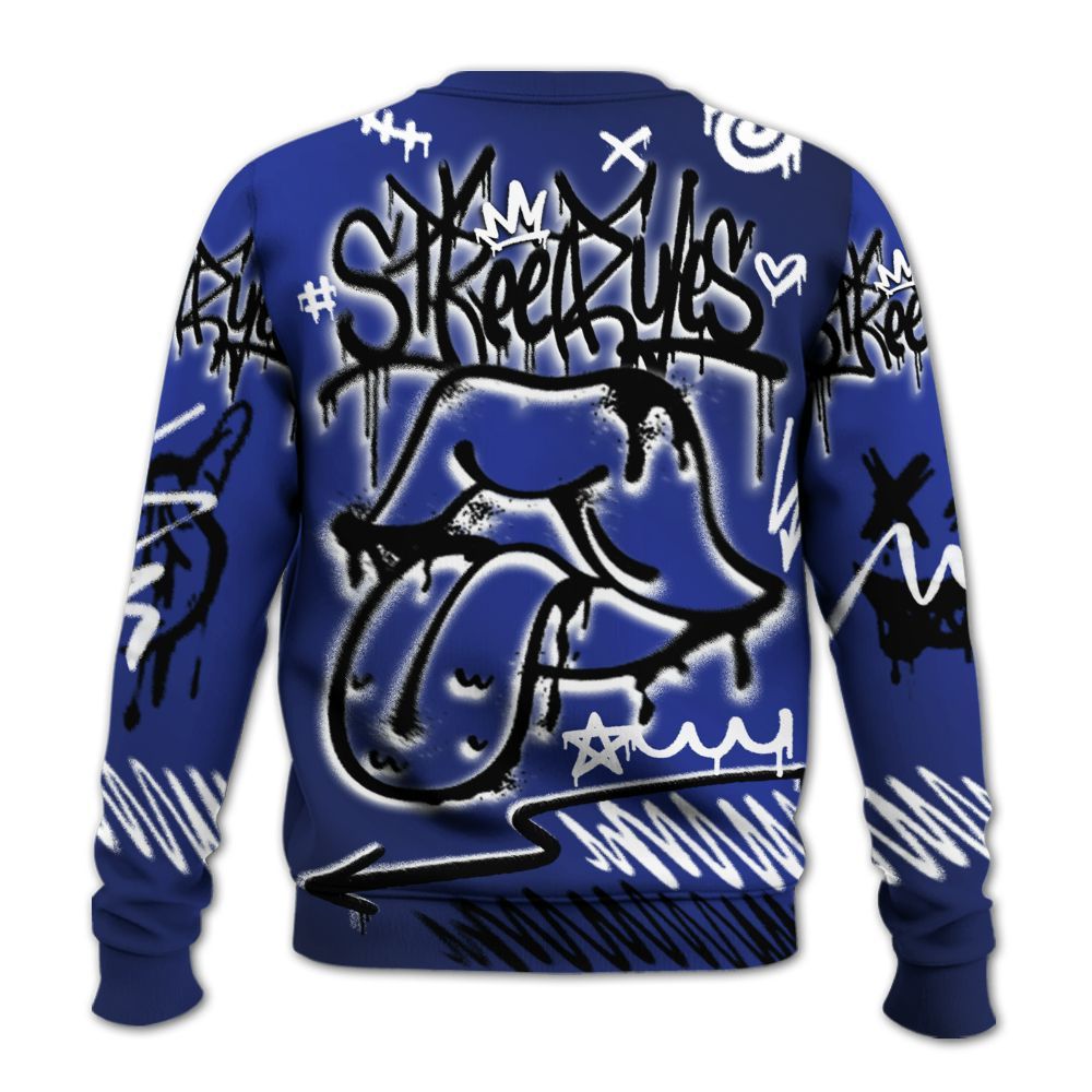 Sweatshirt To Match Air Max Plus Black Racer Blue - Break Rules Streetwear All Over Print