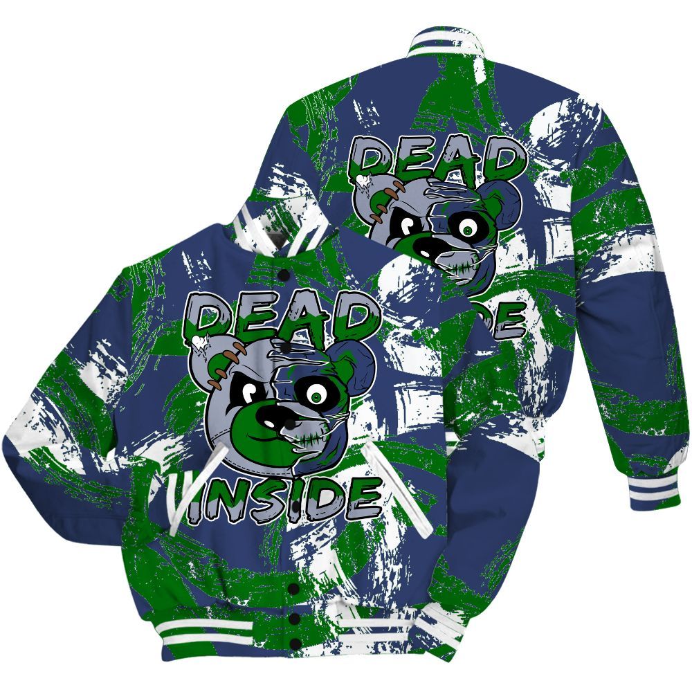 Varsity Jacket To Match Midnight Navy 13s Shirt - Lifeless Bear Circle Slpash All Over Print
