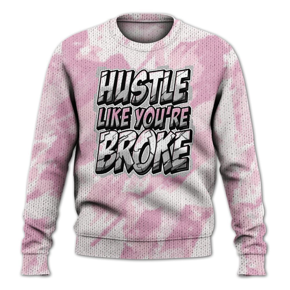 Knitted Sweater To Match Orchid 4s - Hustles Like Broke Abstract