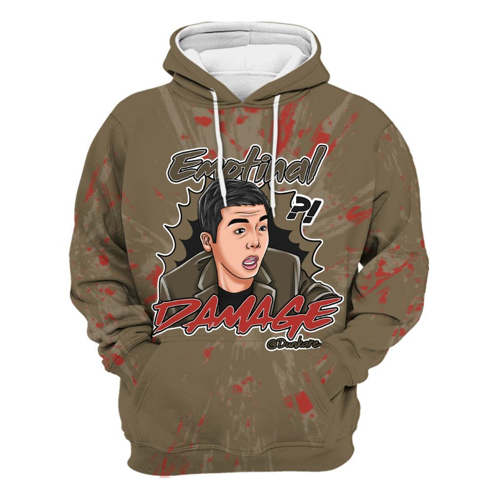 Hoodie To Match Olive 9s - Damaged Meme Shirt Unisex Outfit All Over Print