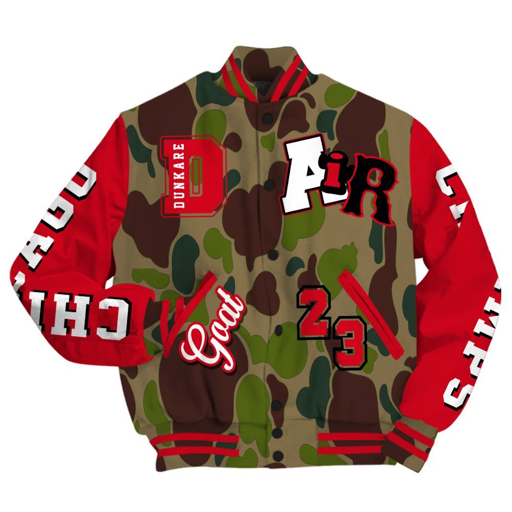 Varsity Jacket To Match Air Max 90 Duck Camo Red - AIR Number 23 GOAT All Over Print