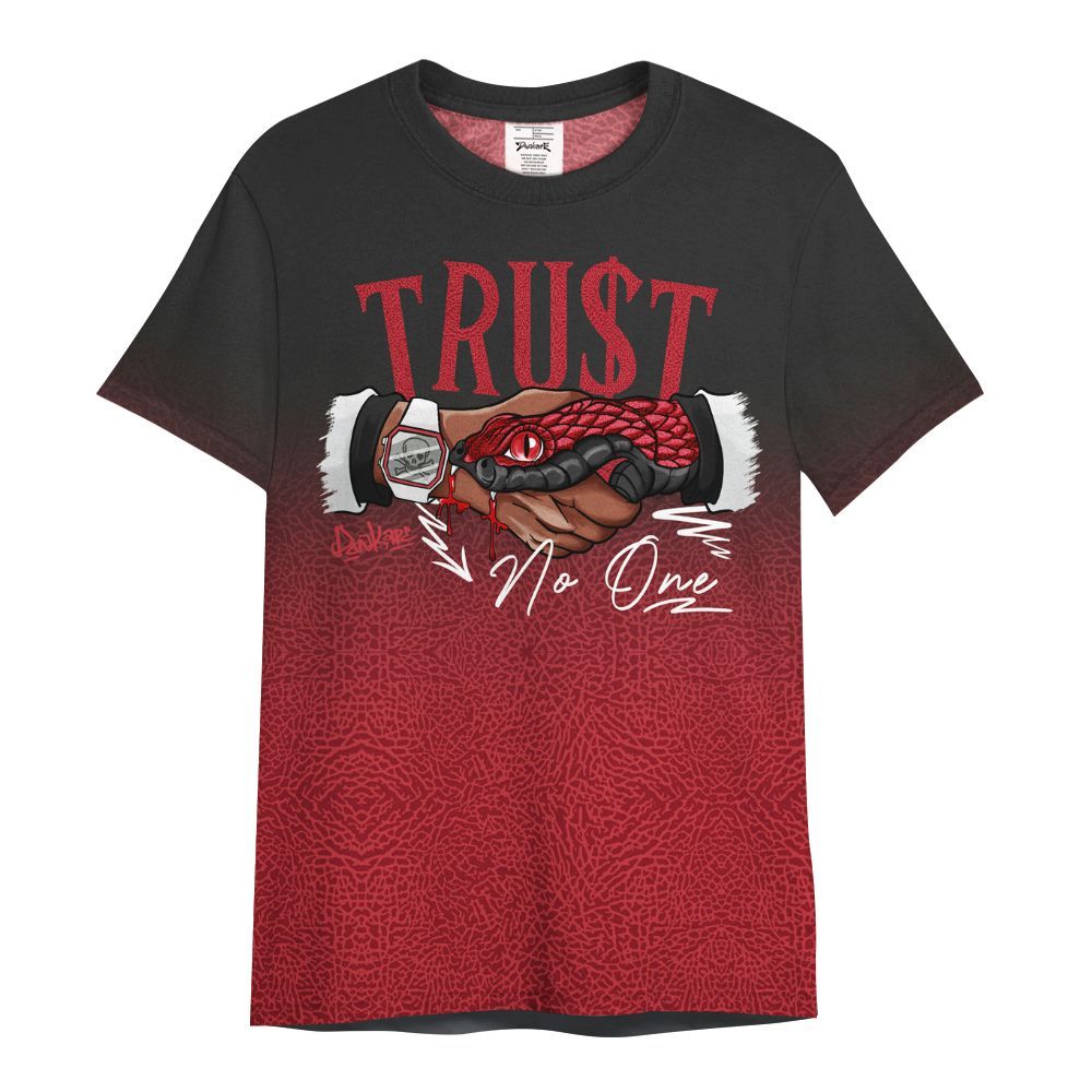 Shirt To Match High OG Varsity Red 1s - Snake Trust No One Drip All Over Print