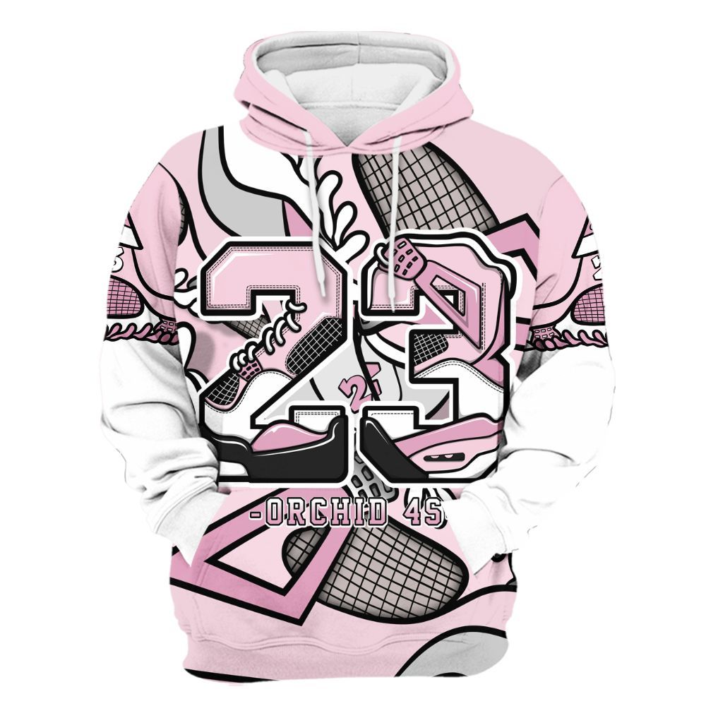 Hoodie To Match Orchid 4s - Number 23 Style 4s All Over Print