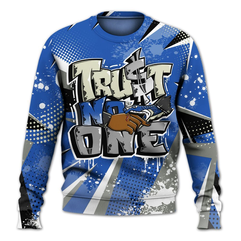 Sweatshirt To Match Lucky Shorts 3s - Poly Trust No One Dripping All Over Print