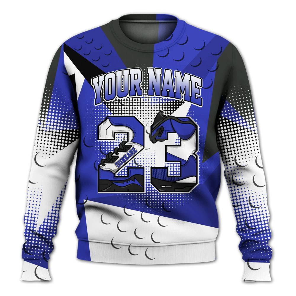 Sweatshirt To Match Retro Black Concord 12s - Poly Custom Name Number 23 5s All Over Print