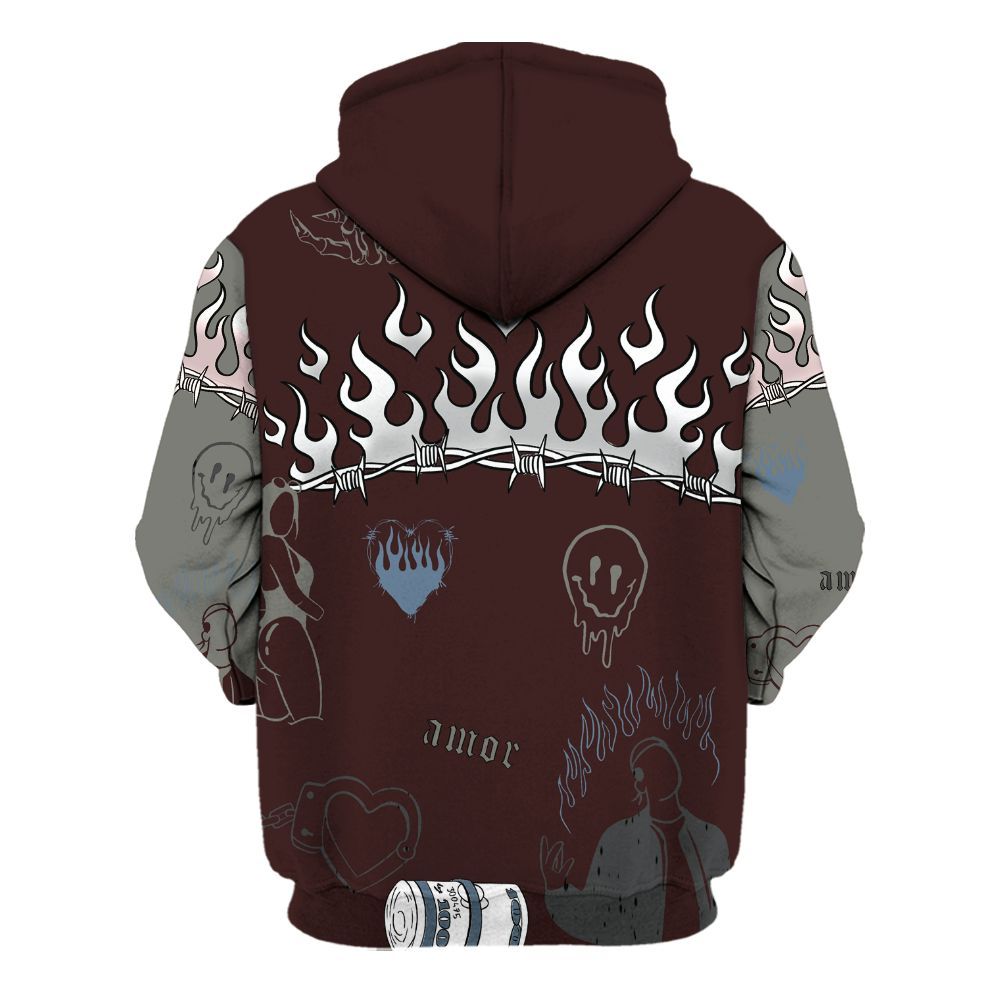 Hoodie To Match Burgundy 5s - Snake Trust No One All Over Print