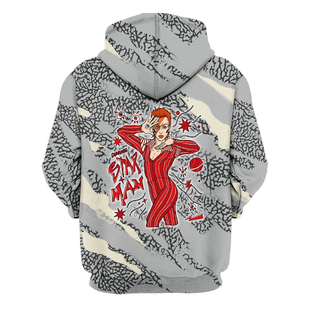 Hoodie To Match Cement Grey 3s - Starmans Graphics Colored All Over Print