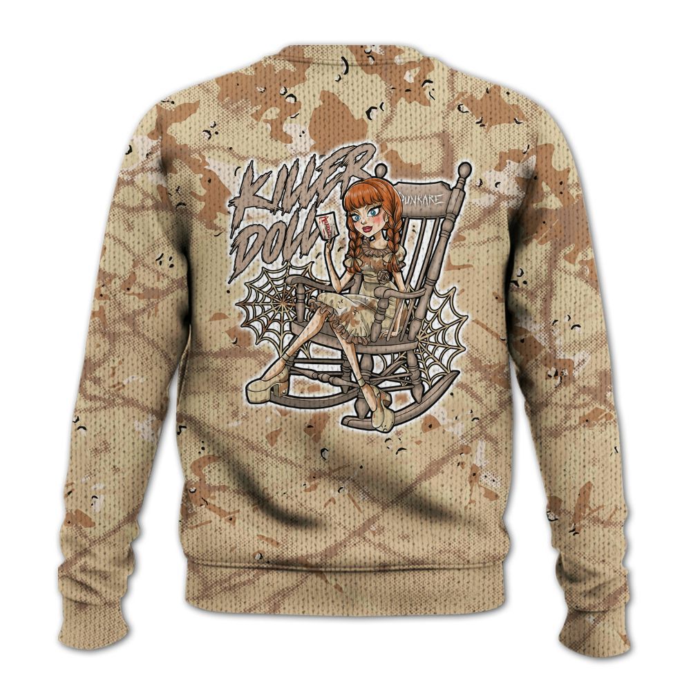 Knitted Sweater To Match Desert Camo 3s - Killer Doll-A Halloween Profound