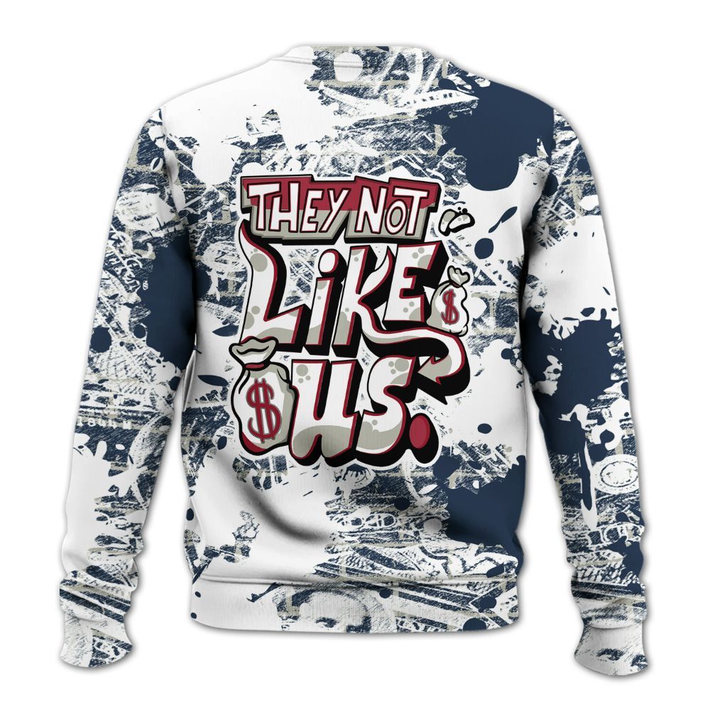 Sweatshirt To Match White Midnight Navy 6s - Dislike Us Graphic Street Art All Over Print