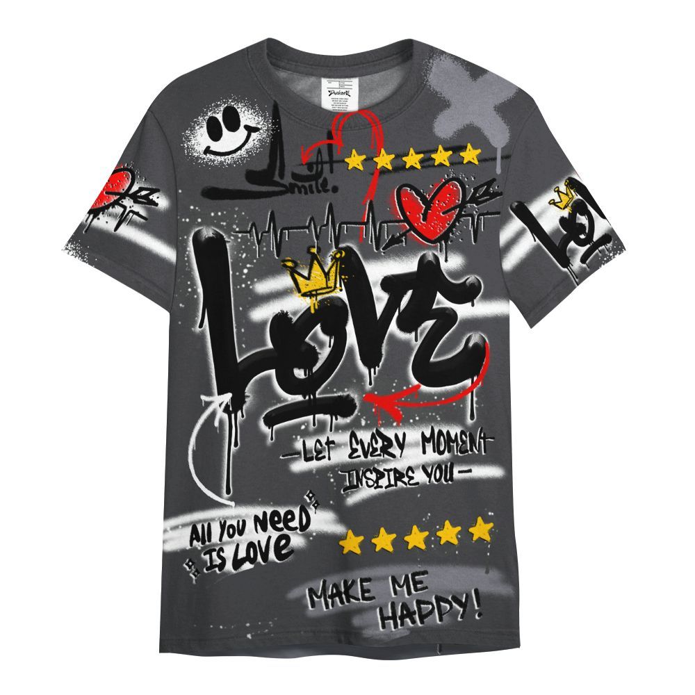 Shirt To Match Fear 4s - Happy Love Beats Graffiti Streetwear All Over Print