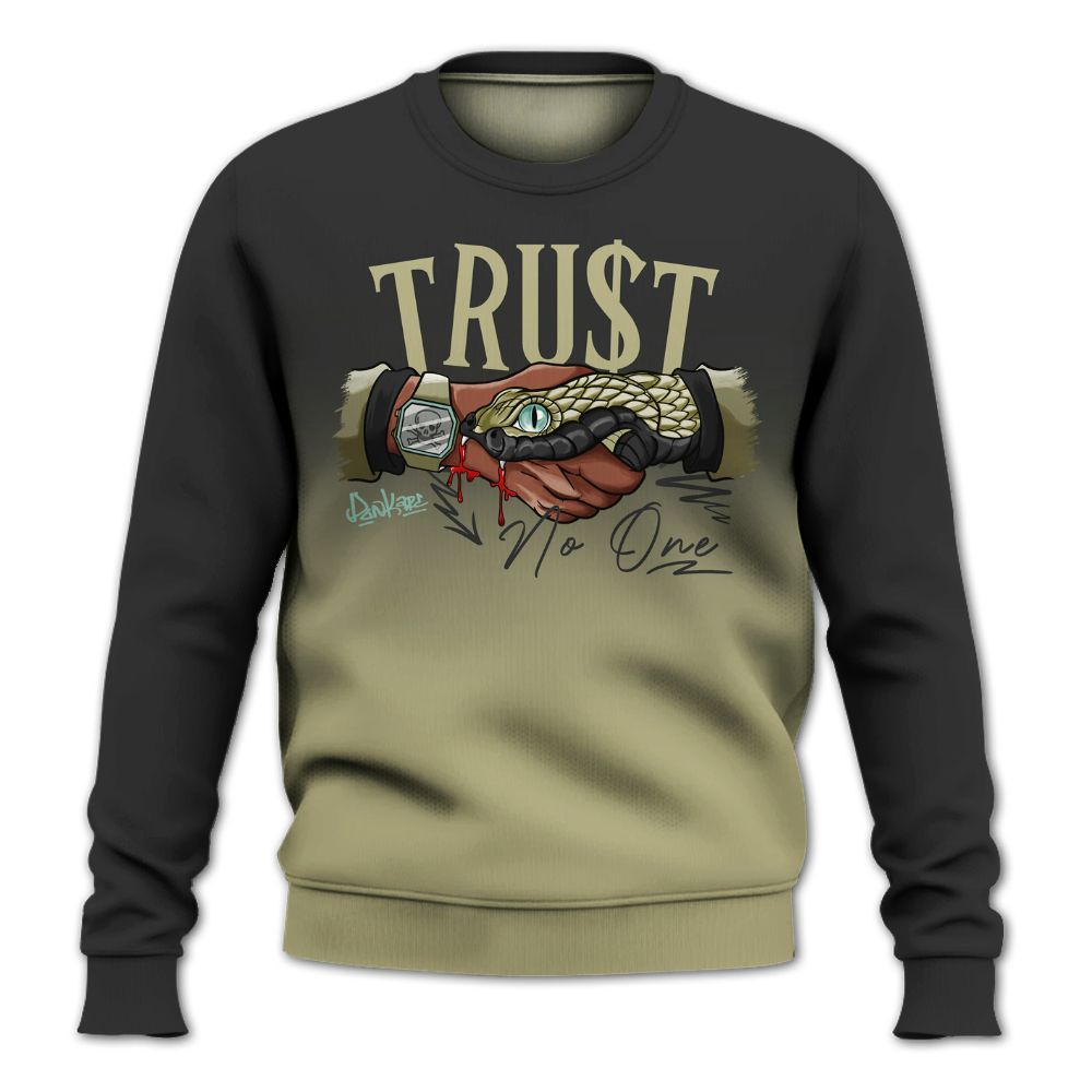 Sweatshirt To Match Dunk Low Suede Olive Aura - Snake Trust No One Drip All Over Print