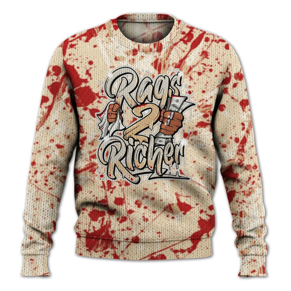 Knitted Sweater To Match Dunk Low Strawberry Waffle - Rag 2 Rich Graphic Luxury