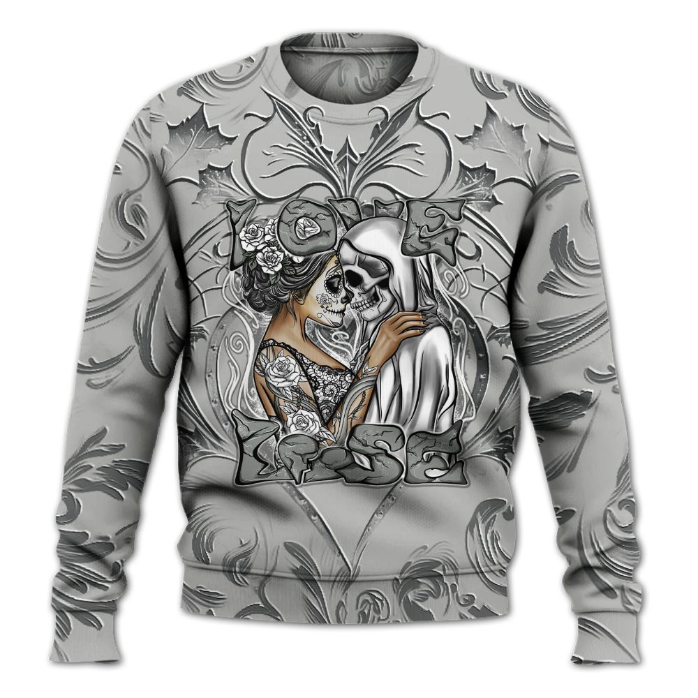 Sweatshirt To Match Retro Wet Cement 4s - Loves Lose Gothic All Over Print