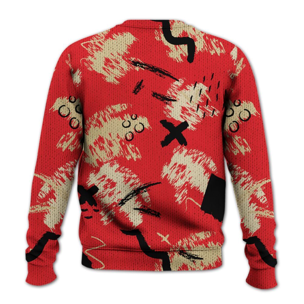 Knitted Sweater To Match Prime 93 Fire Red - Hustle Grind Pray Retro