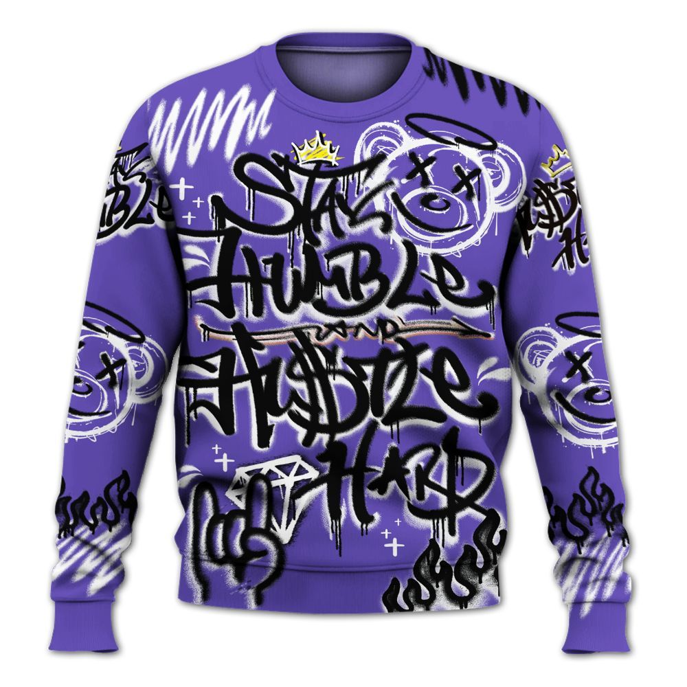 Sweatshirt To Match Field Purple 12s - Humble Drip Streetwear Graffity All Over Print