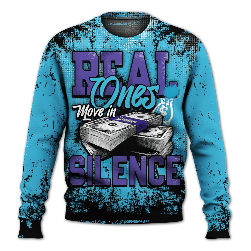 Sweatshirt To Match Retro Aqua 6s - Move In Silence Money Street Retro All Over Print