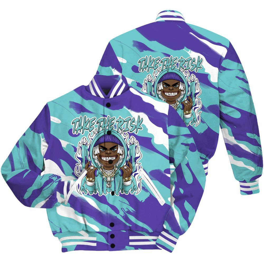Varsity Jacket To Match Low Hornets 1s Shirt - Take The Risk Colored All Over Print