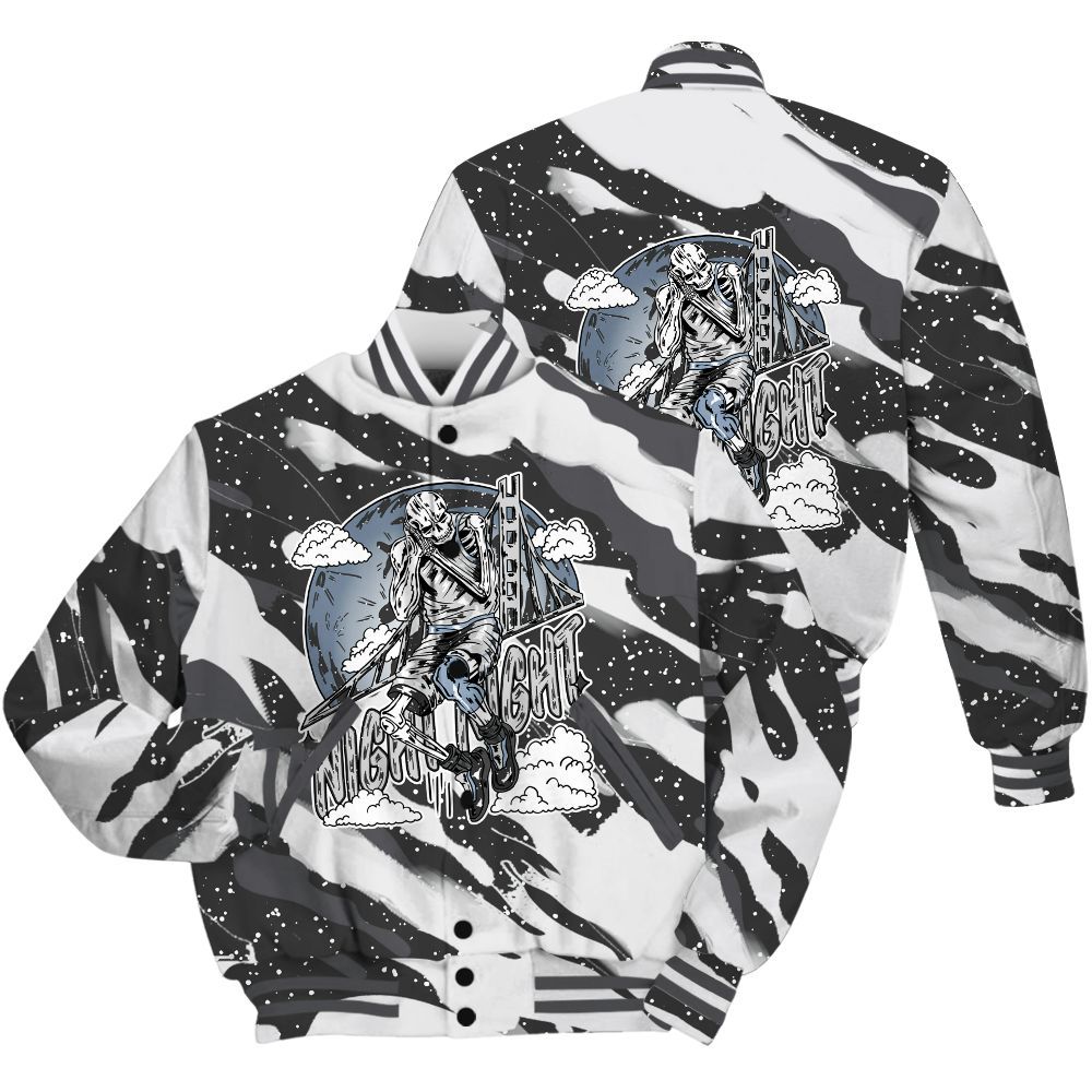 Varsity Jacket To Match Reverse Oreo 6s Shirt - Seeya Skeleton Colored