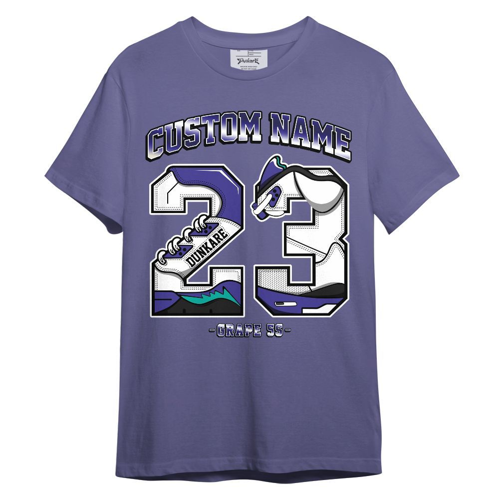 Shirt To Match Retro Grape 5s - Number 23 Custom Name Graphic