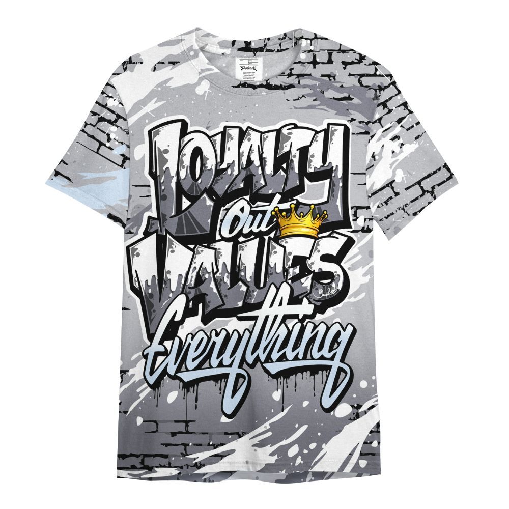 Shirt To Match Low Cement Grey 11s - Values Of Loyalty Drip All Over Print