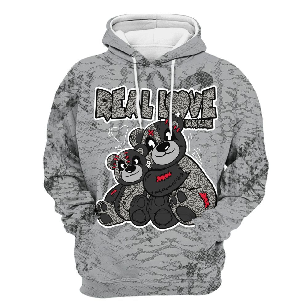 Hoodie To Match Black Cement 3s - Sincere Fondness Bear All Over Print