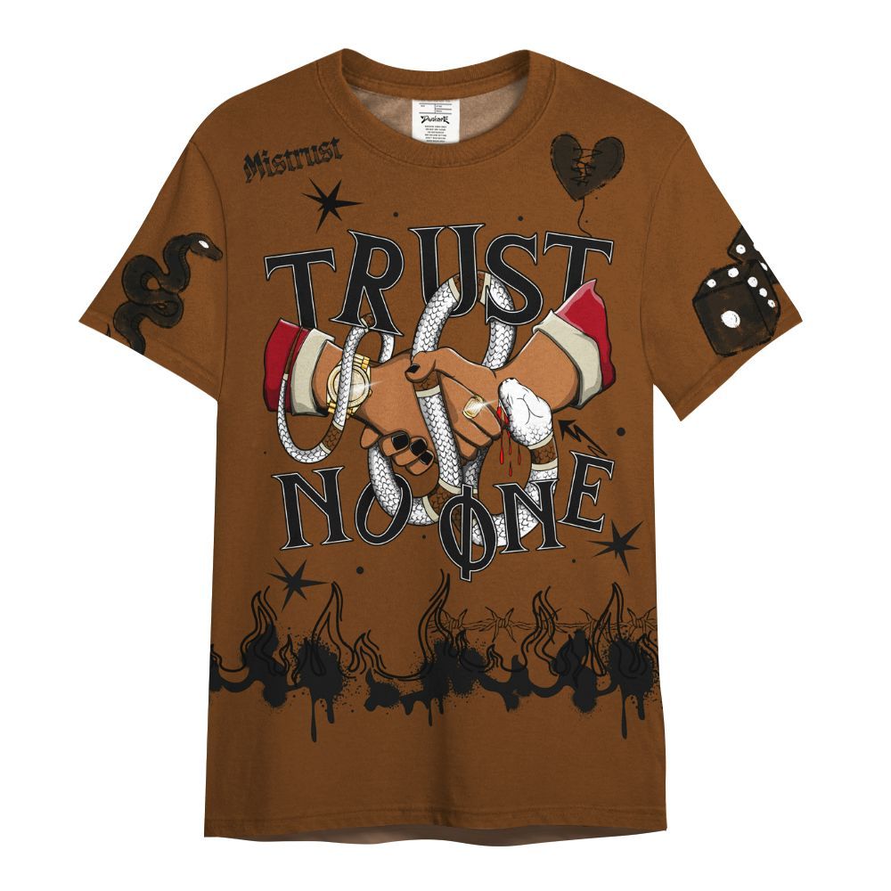Shirt To Match Archaeo Brown 5s - Trust No One Snake-Bite Doodle Crayon All Over Print