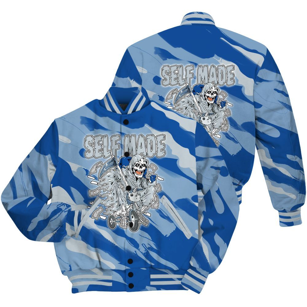 Varsity Jacket To Match Low Space Jam 11s Shirt - Self Make Skeleton Colored All Over Print