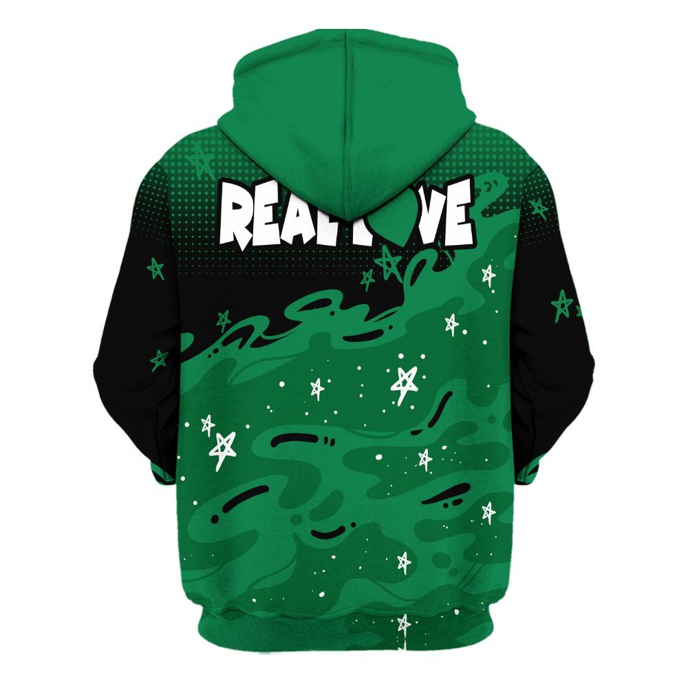 Hoodie To Match Pine Green 13s - Sincere Fondness Bear Stars All Over Print