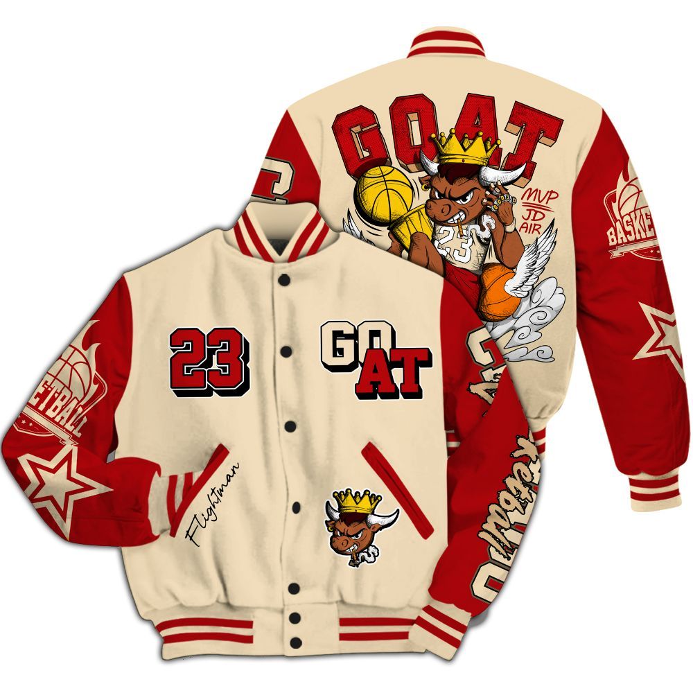 Varsity Jacket To Match Dunk Low Strawberry Waffle - FlightMan G.O.A.T Number 23 All Over Print