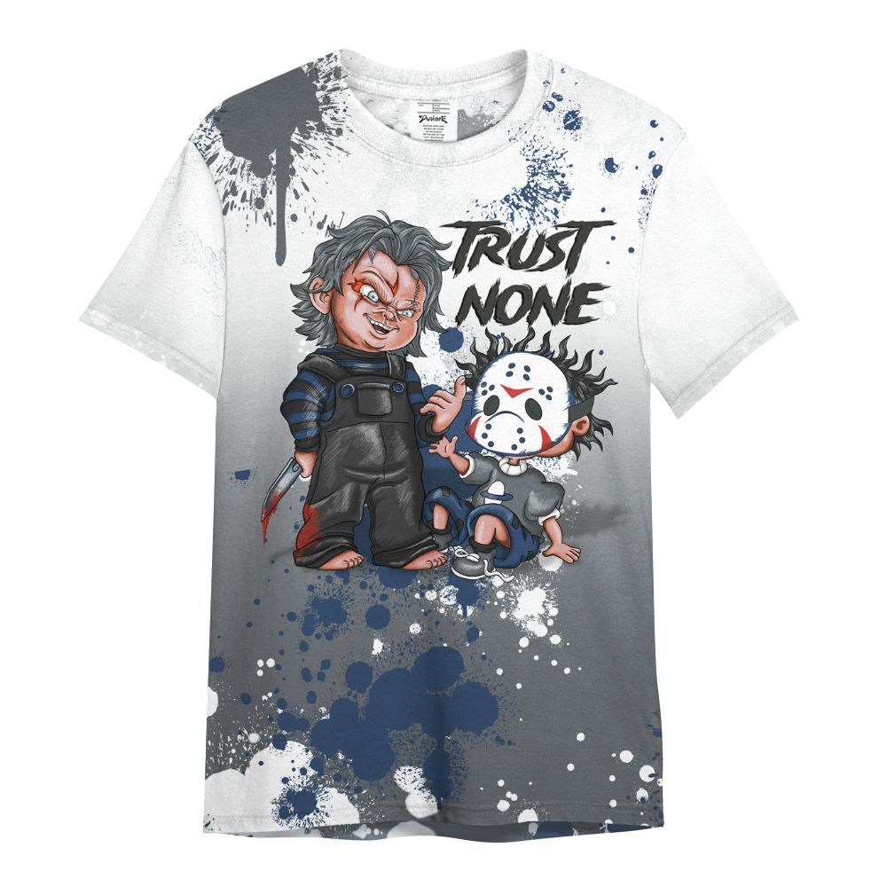 Shirt To Match Flint Grey 9s - Trust No One Scary All Over Print