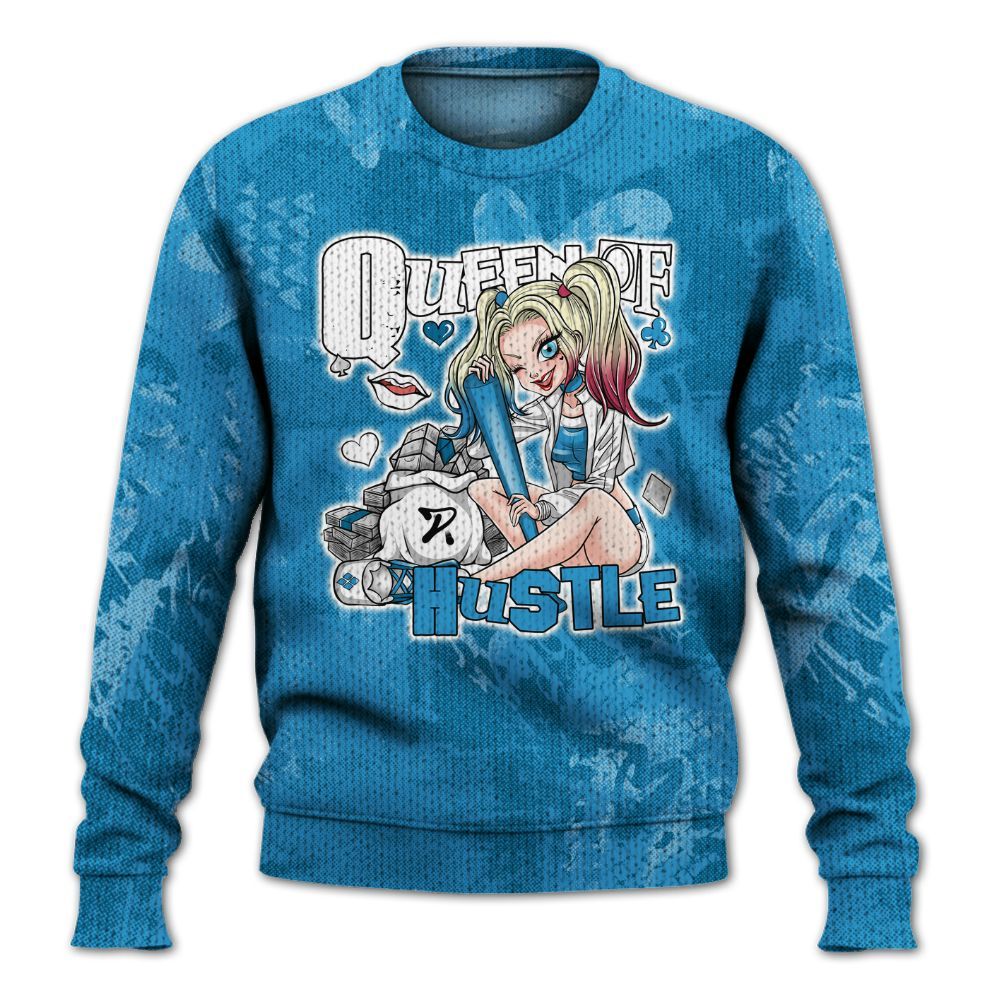Knitted Sweater To Match Powder Blue 9s - Hustles Quiinn Heart Grunge