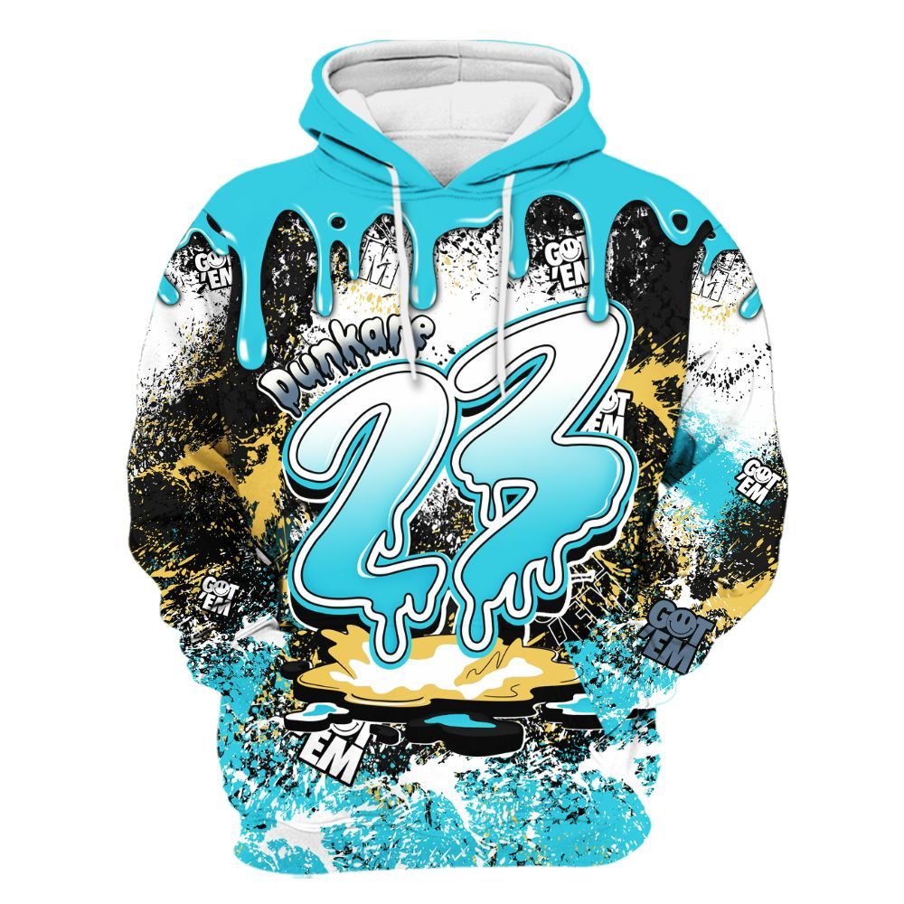 Hoodie To Match Retro Gamma Blue 11s - Dripping 23 Drip All Over Print