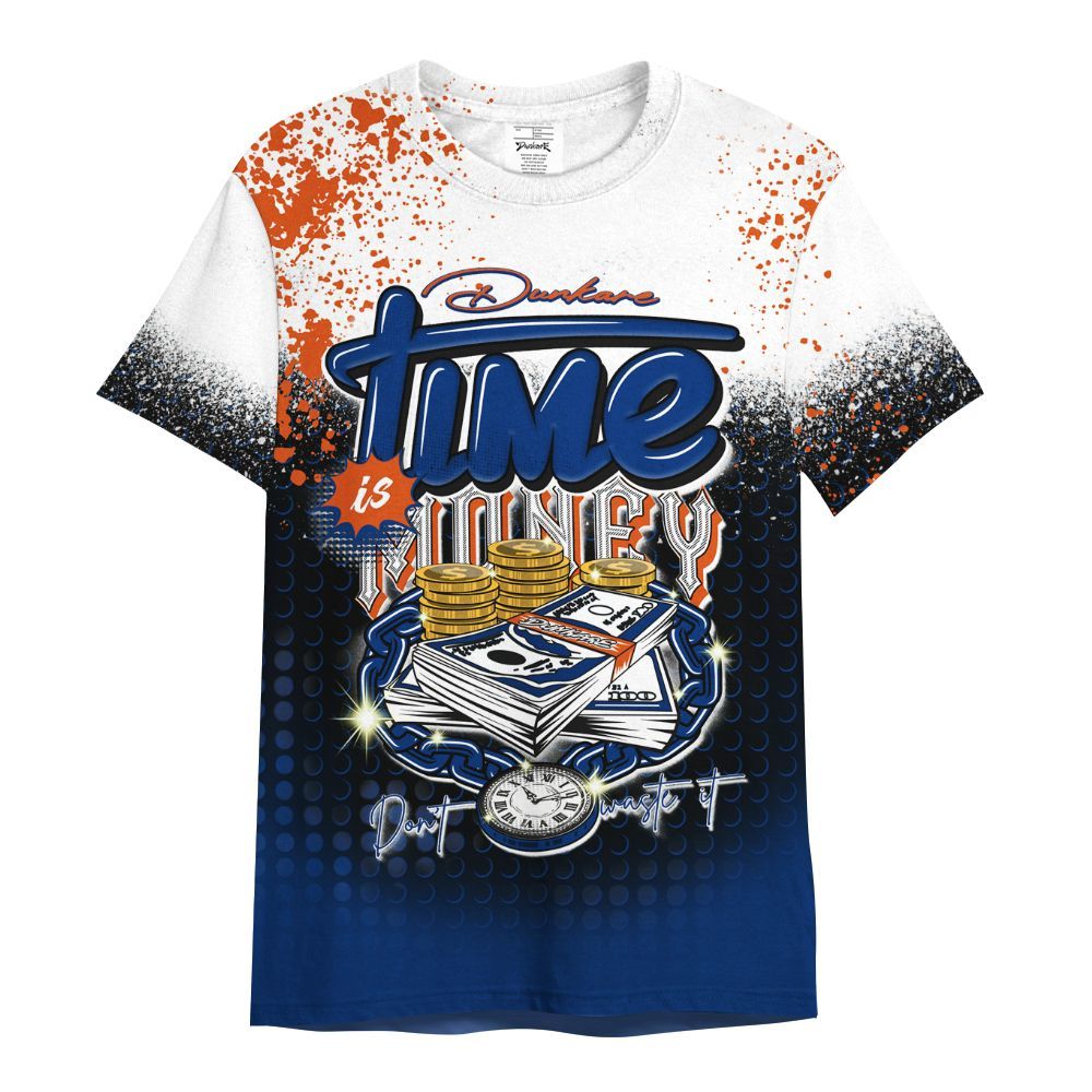 Shirt To Match Mid Knicks 1s - Halftone Time Is Money All Over Print