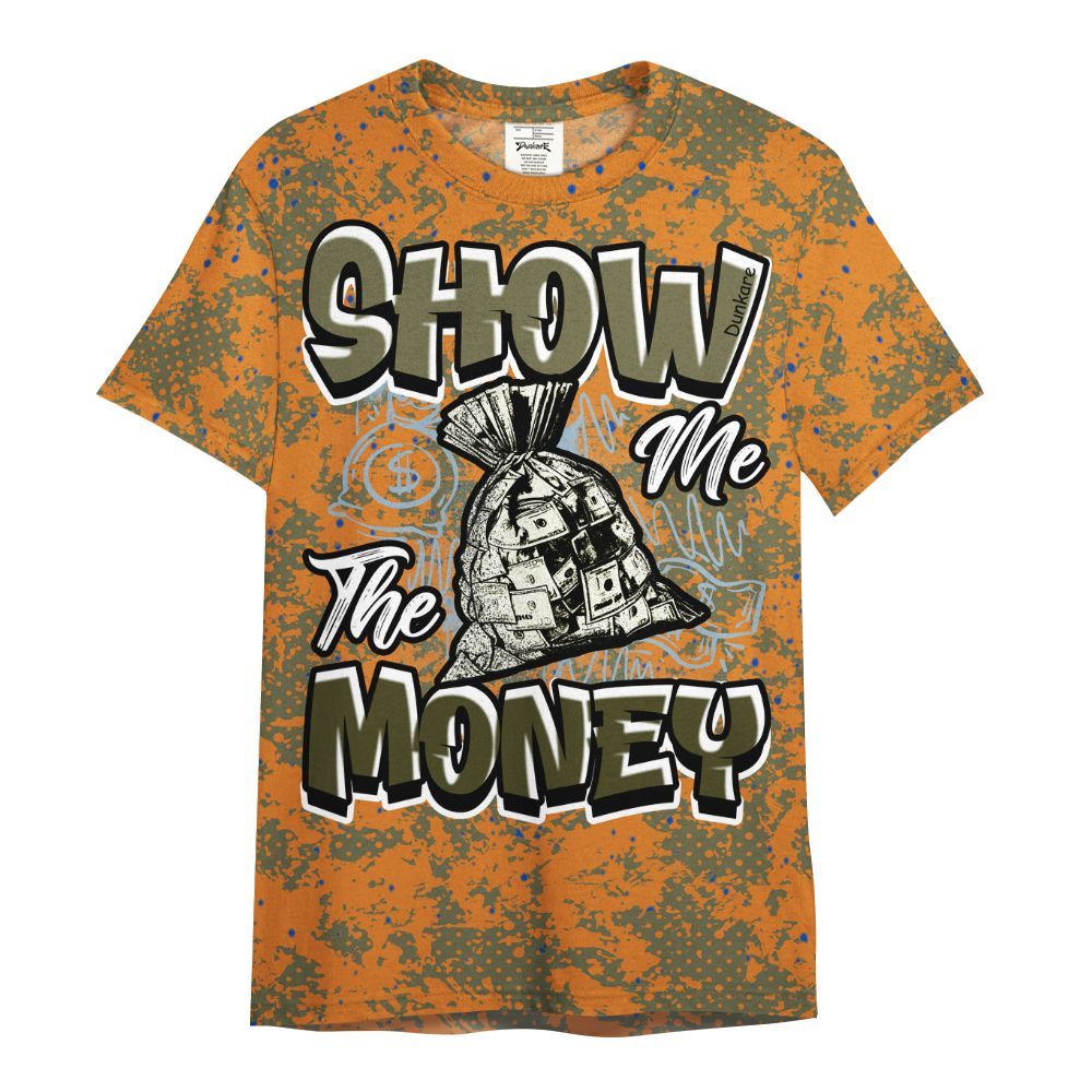 Shirt To Match Olive 5s - Show Me The Money Retro All Over Print