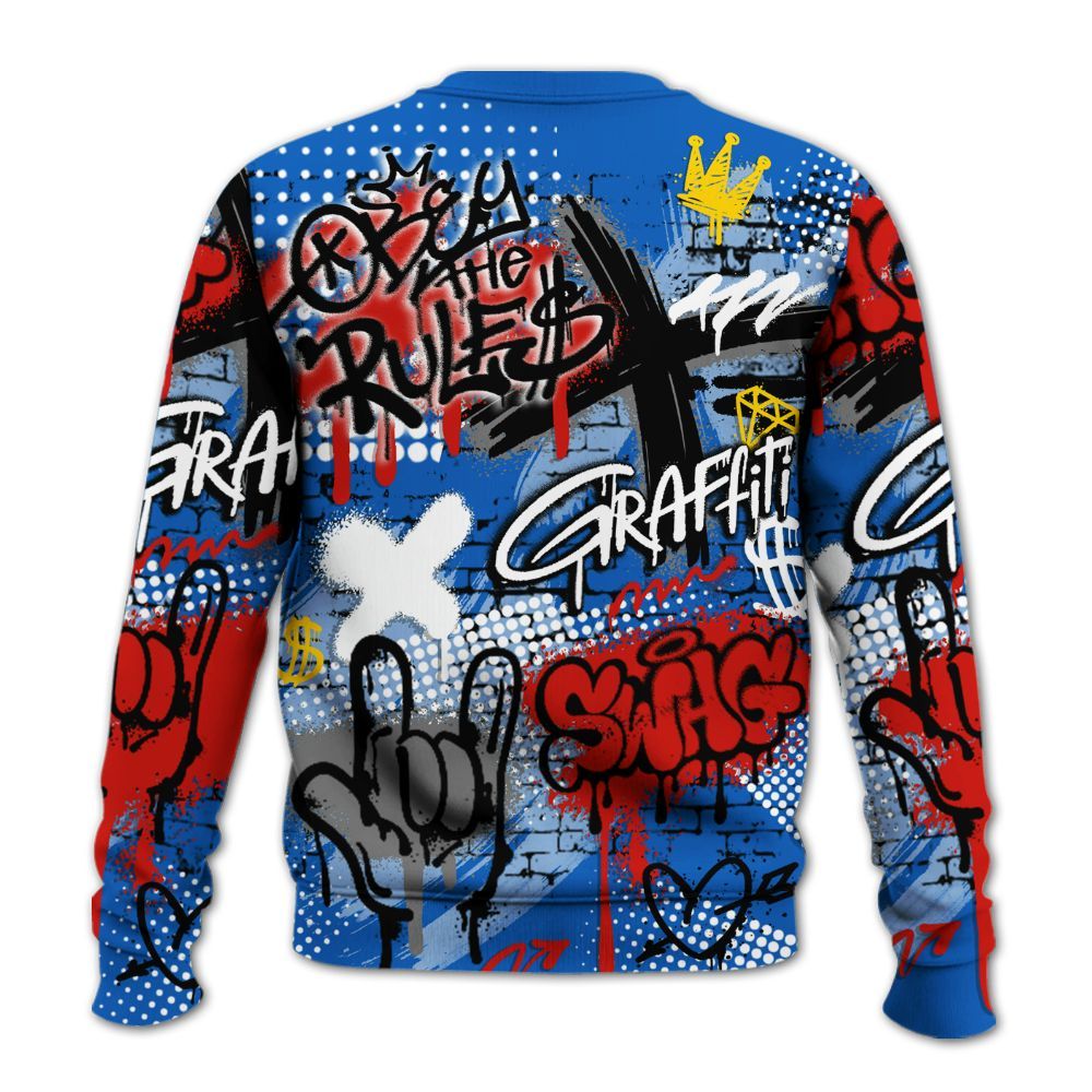 Sweatshirt To Match Kobe 6 Game Royal - True It Real Graffiti Streetwear All Over Print