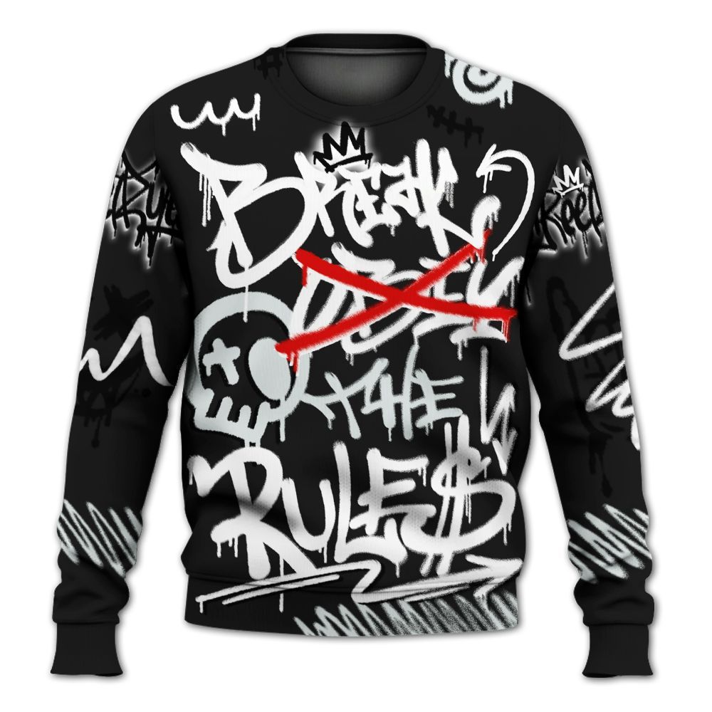 Sweatshirt To Match White Thunder 4s - Break Rules Streetwear All Over Print