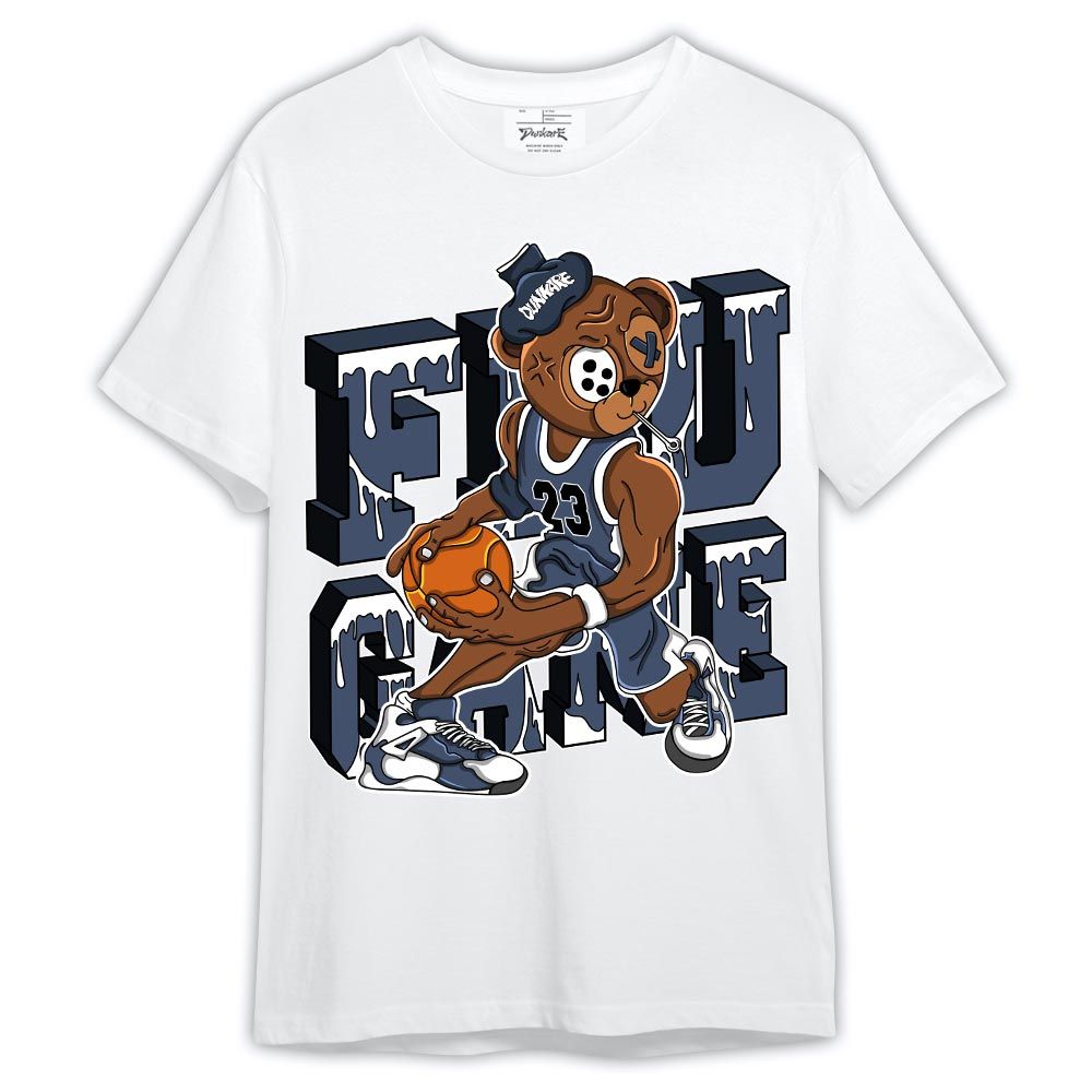 Shirt To Match Low Diffused Blue 11s - Graphic Flu Game Bear Shirt Outfit